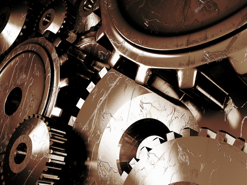 Industrial background with a lots of gears